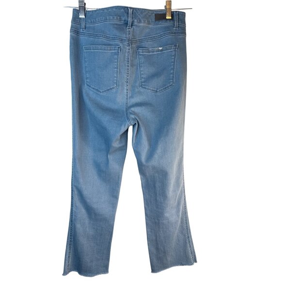 2/$30 High-Rise Light Wash Cropped Denim Jeans Straight Leg Frayed Hem - Picture 3 of 16